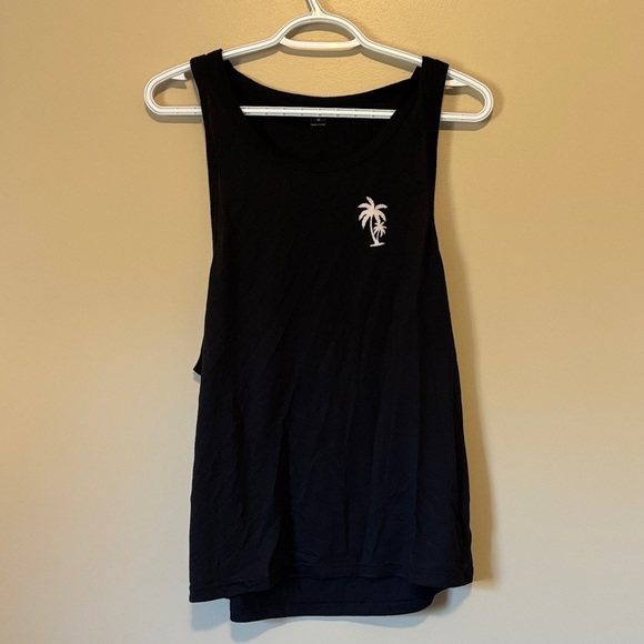 SHEIN Black Tank Top with White Palm Tree - Picture 2 of 8